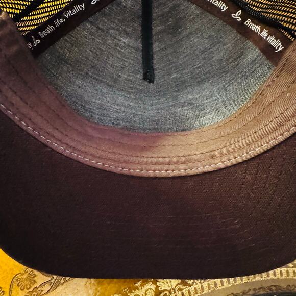 Prana Journeyman Lone Wolf black brown Trucker Mesh Snapbak Organic Hat Cap NEW - Picture 11 of 11